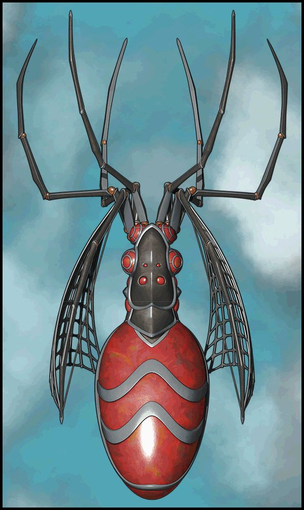 Multi deck flying spider vessel.  Intended for use as and RPG encounter map.
