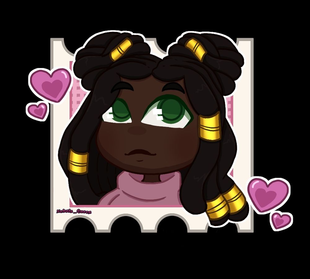 Oc smiling with little hearts around 
