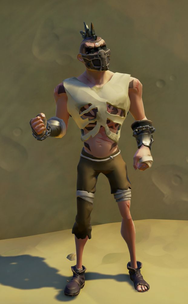 The Golden Age has long since crumbled.
The seas have receded, and storms now walk the land.
Under the scorched sun, the only thing that survives is the rage of the strong.

They called him “Broken Mask”—no one remembers his real name.
Once, he was the youngest captain in the Royal Navy.
Now, he roams as a ghost clad in scrap armor, rusted shackles, and a crown of thorns.

