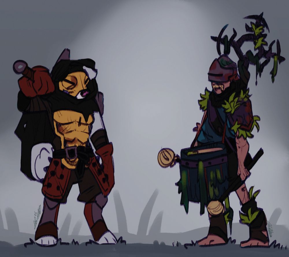 the patron's sona as the leper from darkest dungeon 2 stanced similar to the game, fighting the drummer
