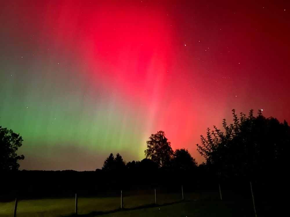 Aurora borealis over northern Germany