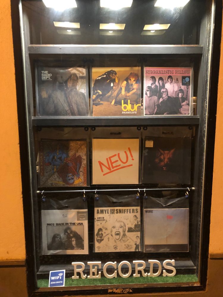 Bar/record shop window
