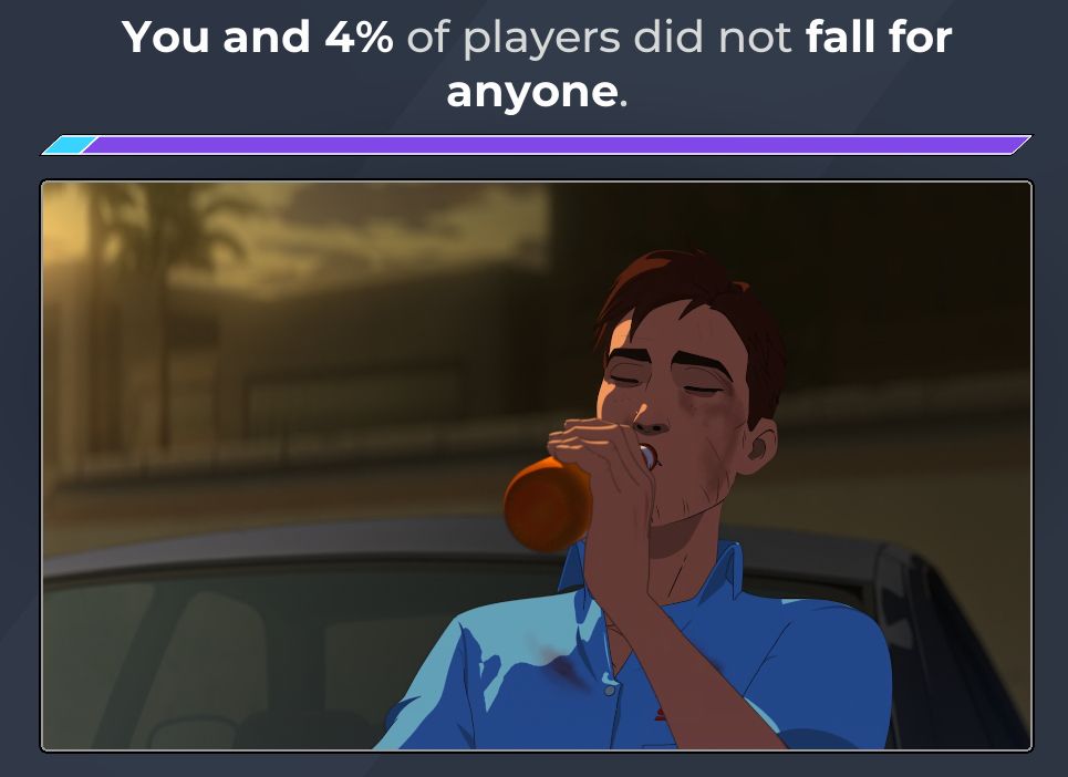 There are also people convinced you have to go for her romance route to save her but nah, I'm sure that wins you points towards it but not a necessity at all. And it's not like I disliked Invisigal or Blonde Blazer, I just didn't want things to get messy since Invisigal was having issues and BB was basically doing Robert the biggest favor anybody could. Not even considering the two of them seem to be good friends, and power dynamic HR violations aside. Maybe in a season 2.