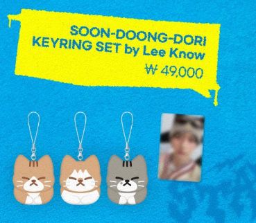 three keychains designed by lee know that are modeled after soondoongdo