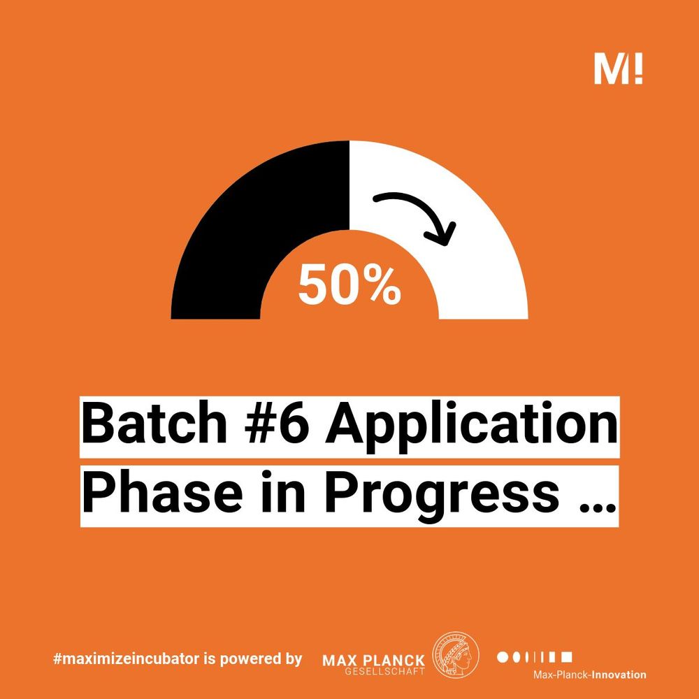 Batch #6 Application Phase – loading 50 %
Max Planck start-up incubator MAX!mize