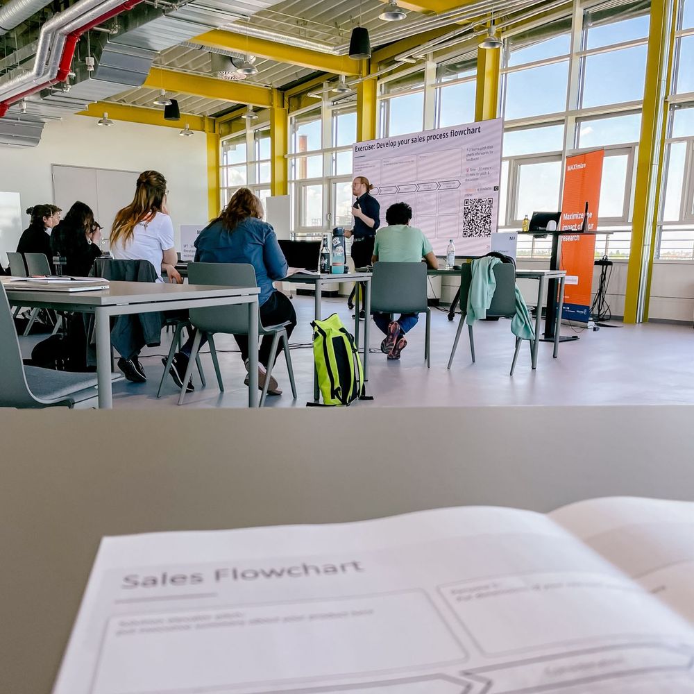 Sales Flowchart at an start-up event in Munich for Max Planck researchers