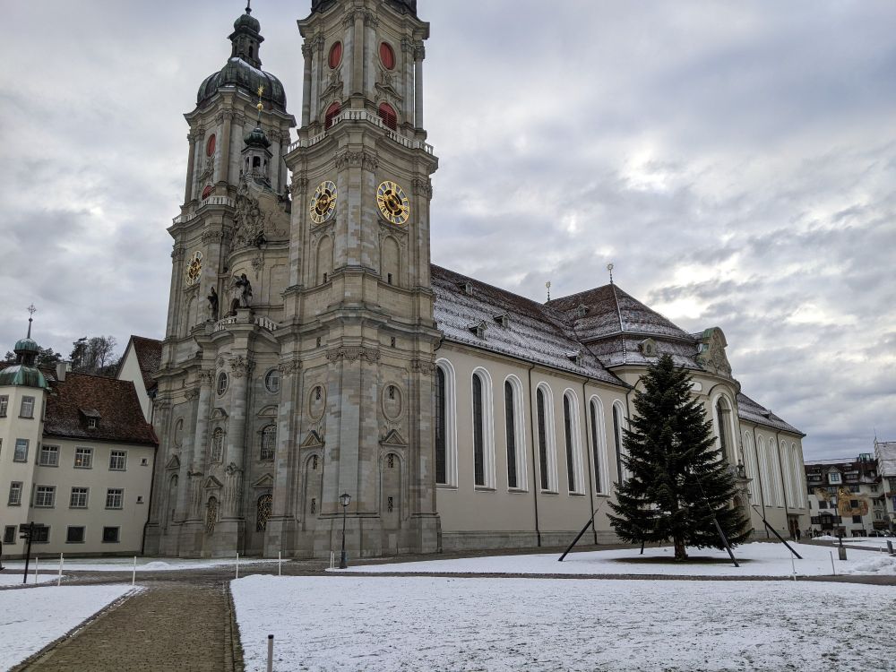 St. Gallen cathedral in snowy winter