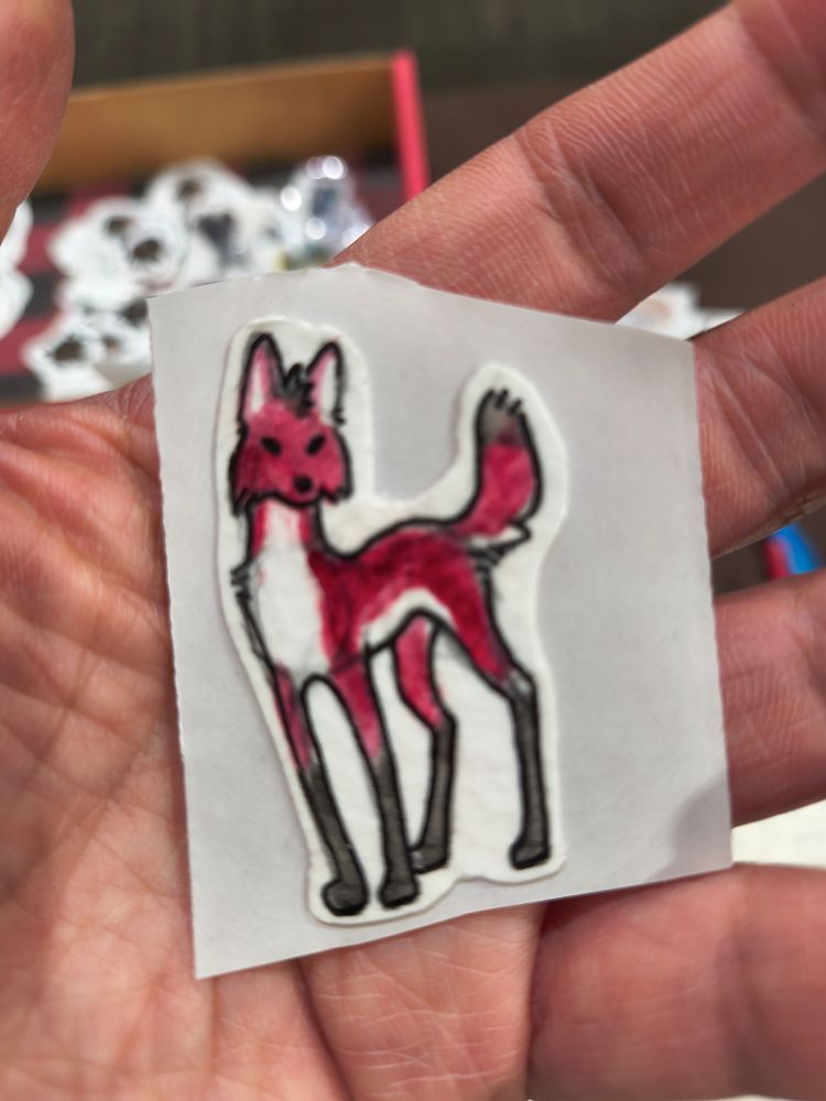 Sticker of a maned wolf.