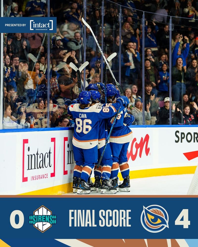 A graphic. 

The Vancouver Goldeneyes beat the New York Sirens 4-0.