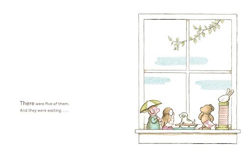 Pictures of cover and inside pages of the book Waiting by Kevin Henkes