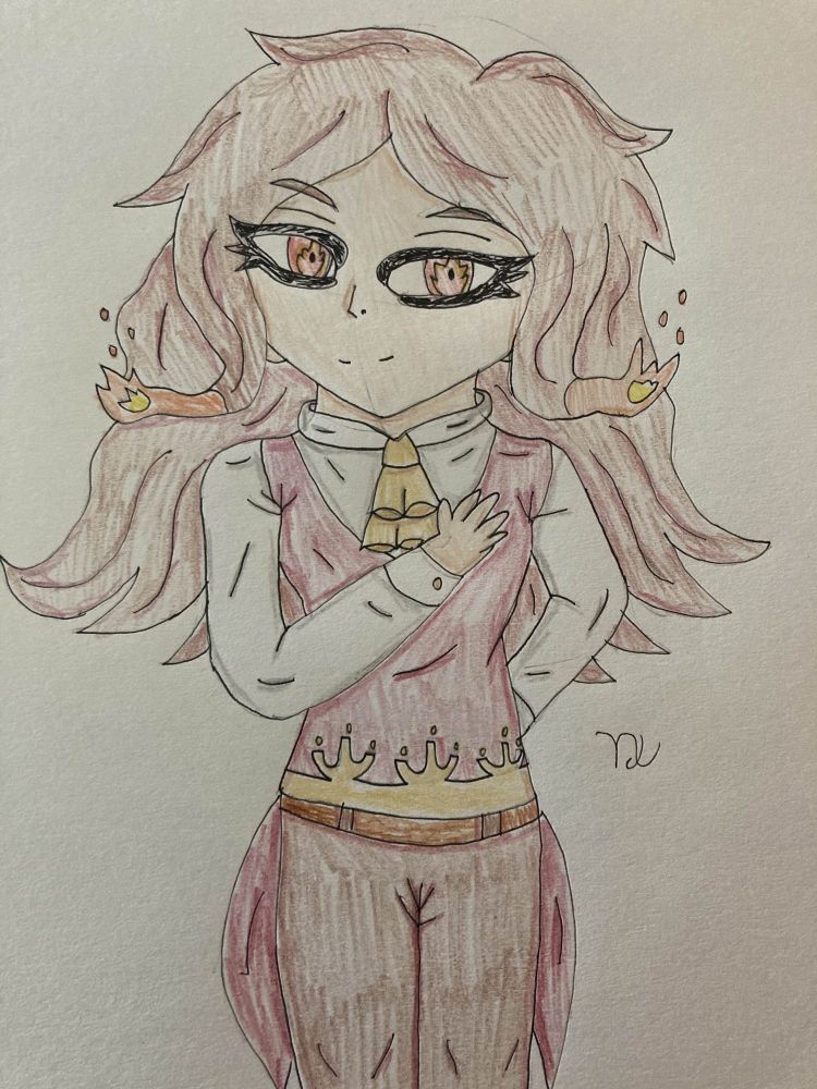 Hotaru, but in an ever after high Au by @starlightscars here on Bluesky. She is the daughter of Lumiere in this au.