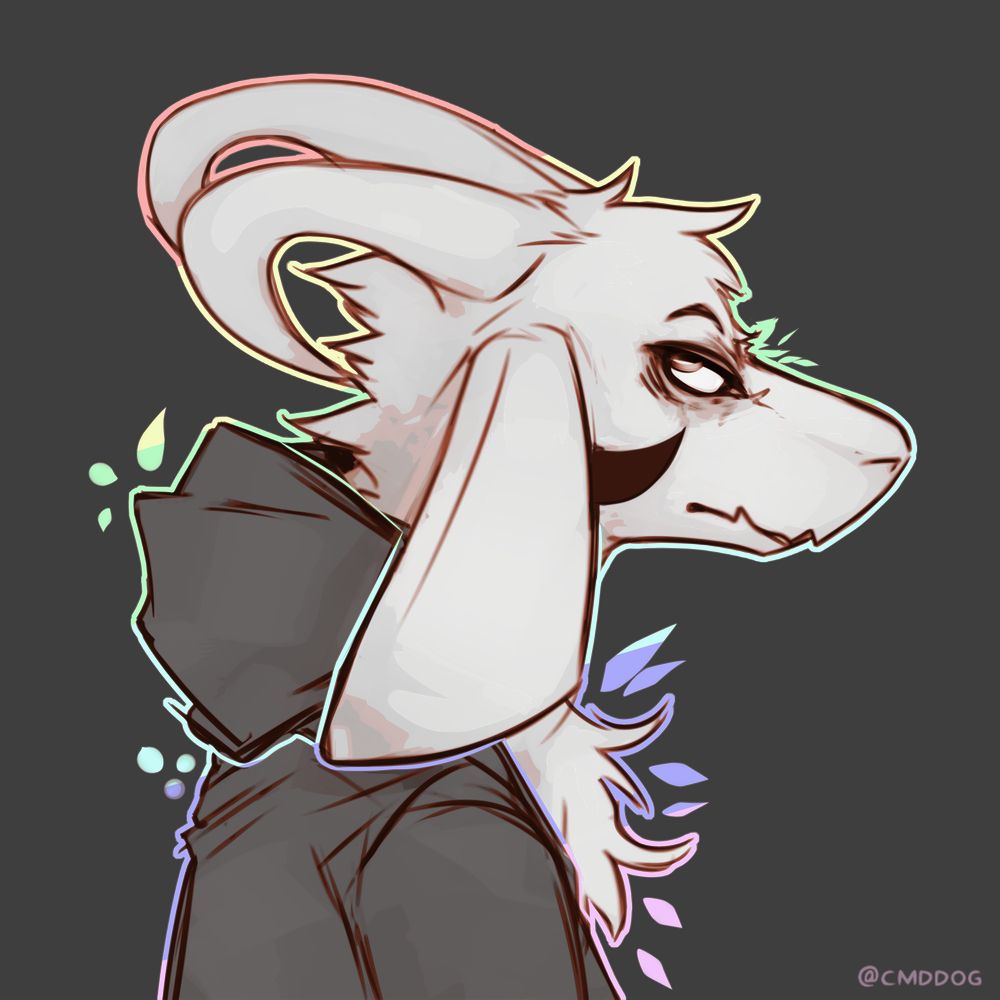 Digital art of Asriel from Undertale in a hoodie #furry #furryart