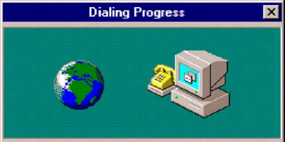 a computer screen shows a globe and a phone and the words dialing progress