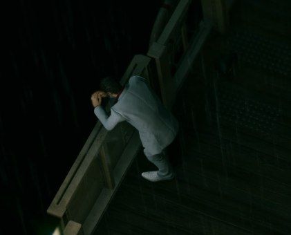 kiryu kazuma muito triste, mesmo o post não sendo sobre a história dele