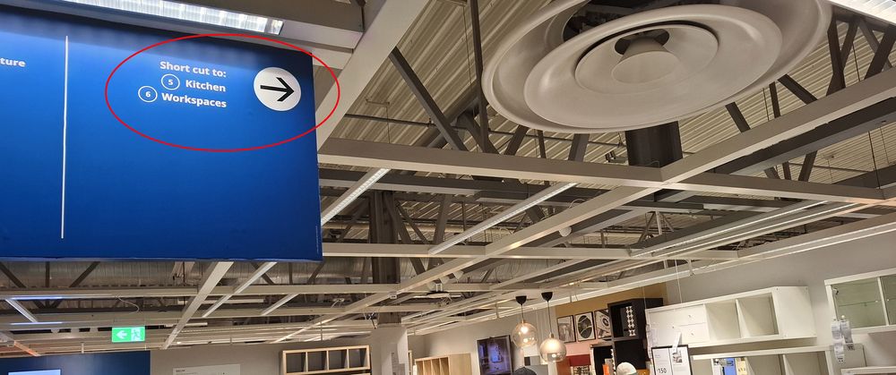 Ikea short cut sign