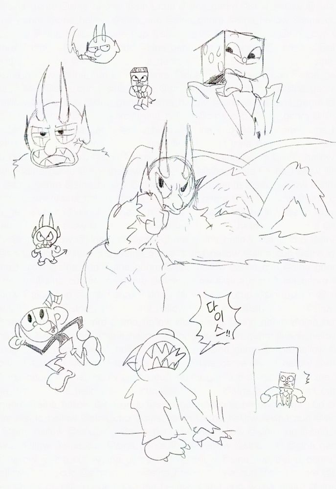 컵헤드 낙서.
Cuphead Doodle.