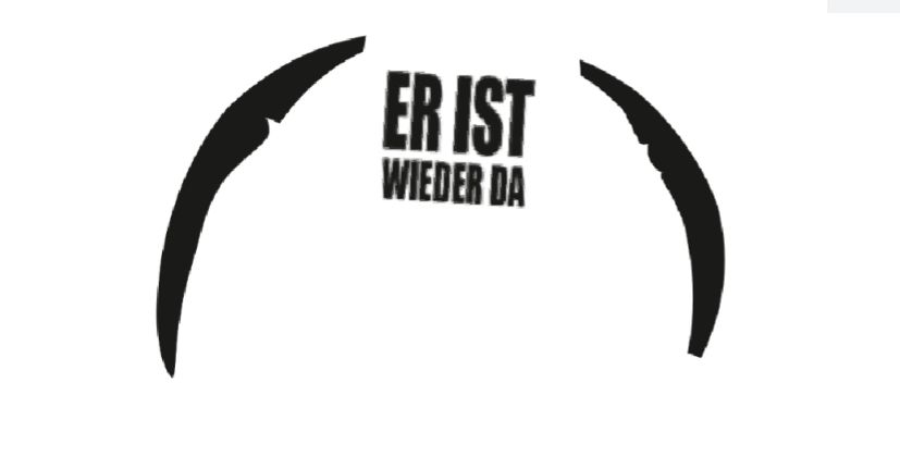 Cover des Buches "er ist wieder da". Die der Schriftzug wurde verschoben, die Silhouette erinnert an merz