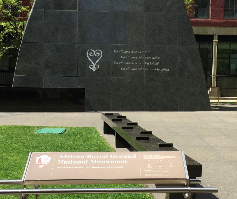 Entrance to the African Burial Ground National Monument. 