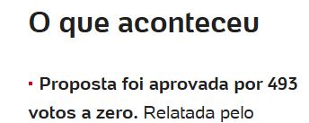 Texto de matéria do UOL, em que todos os deputados votaram a favor da nova regra do imposto de renda:

O que aconteceu
Proposta foi aprovada por 493
votos a zero.
