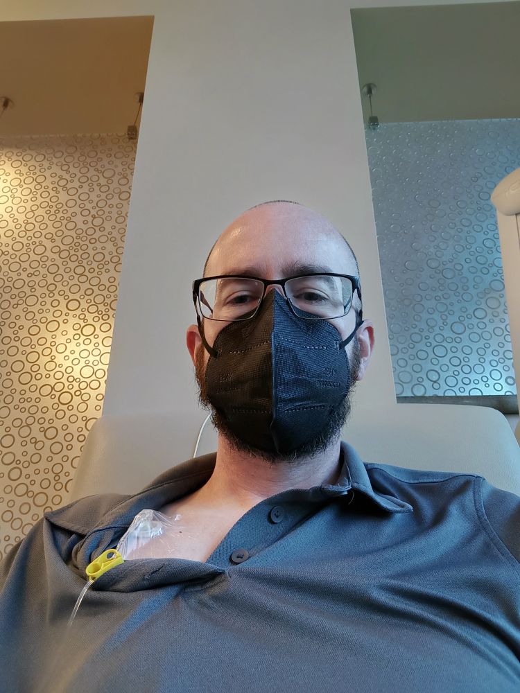 Me getting my first chemo treatment 