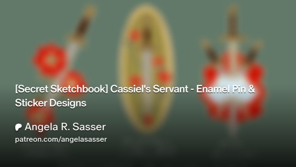 [Secret Sketchbook] Cassiel's Servant - Enamel Pin & Sticker Designs | Angela R. Sasser