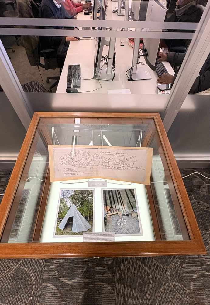 One of the display cases from the Native American Heritage Month 2025 exhibit at Central Library.