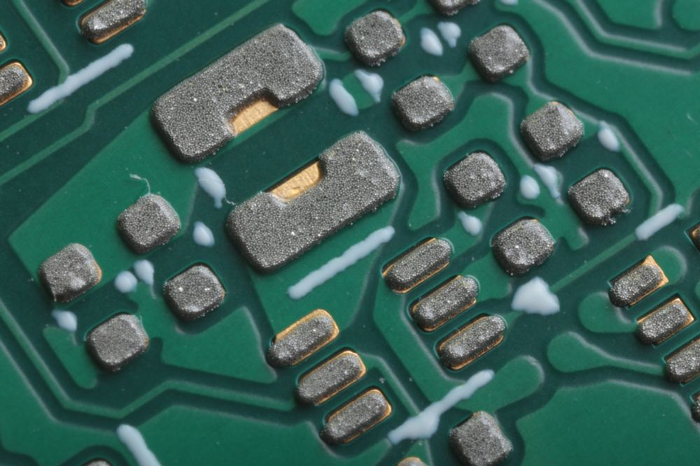 Circuit board with solder paste applied