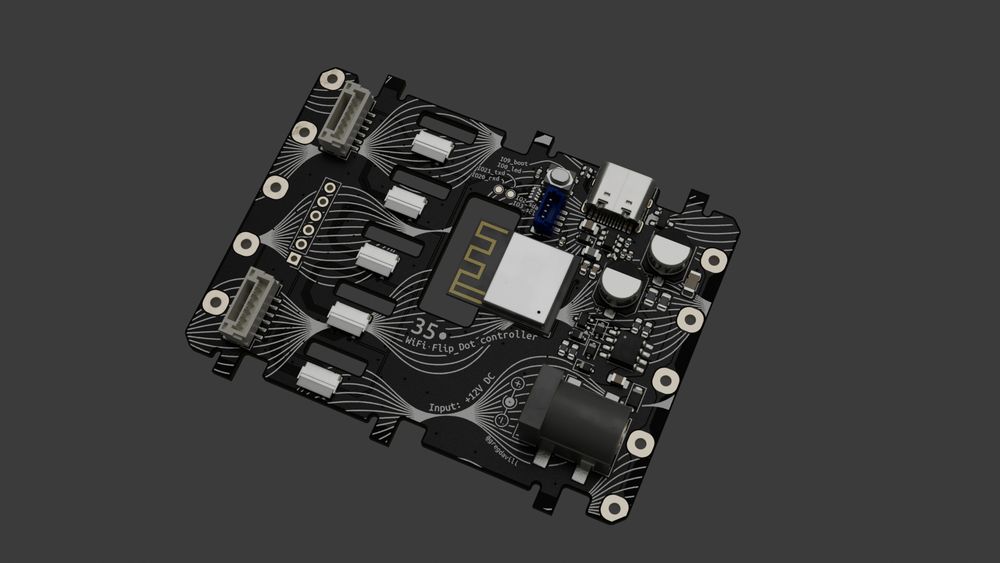 Rending of a circuit board, Components and soldermask look pretty realistic.