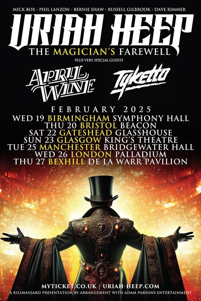 April Wine UK tour with Uriah Heep - Feb 2025