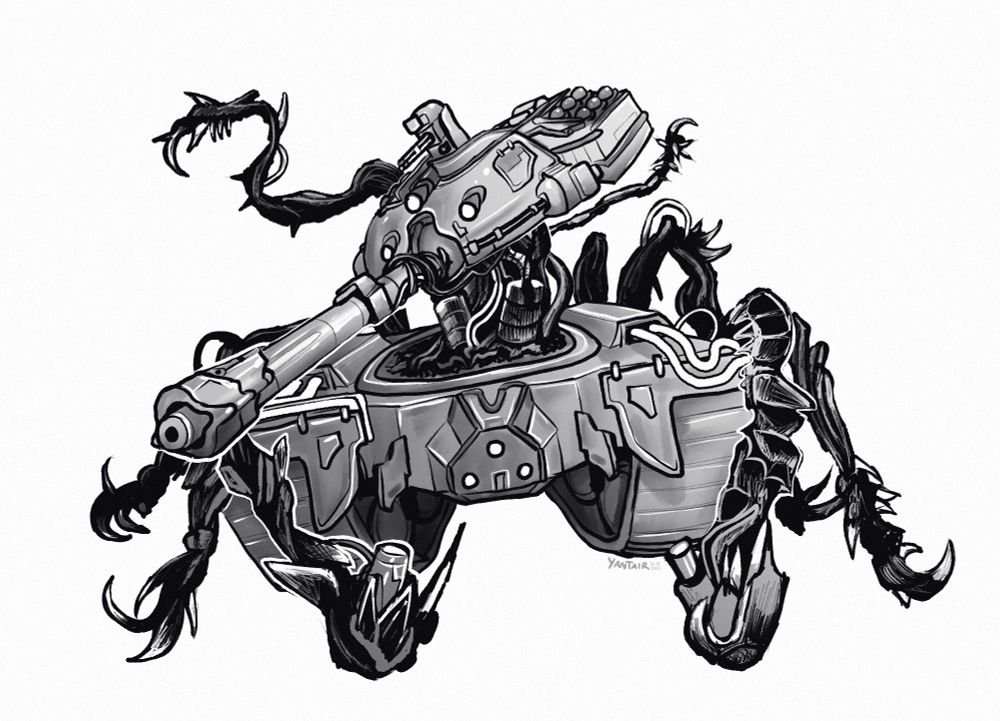 warframe fan art of Techrot H-09 Tank