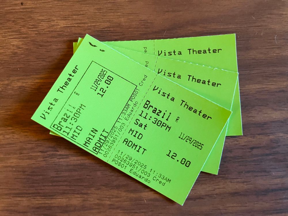 three tickets to Brazil at the Vista