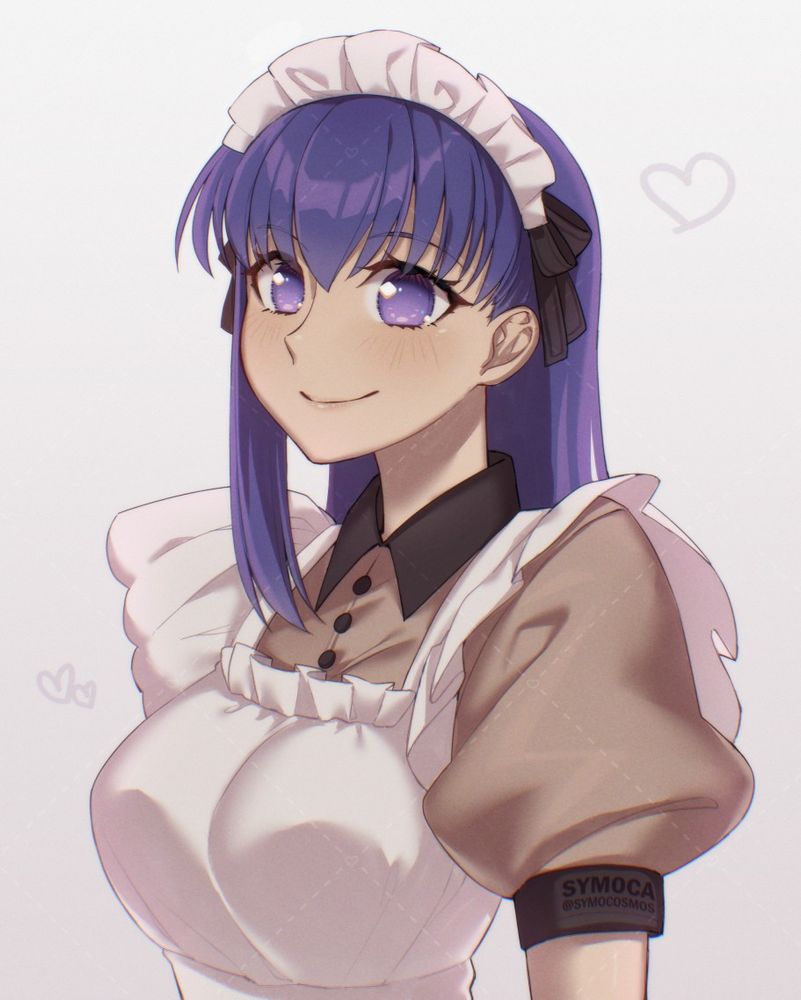 Artwork of Sakura Matou (間桐桜) from Fate/Stay Night in a maid outfit