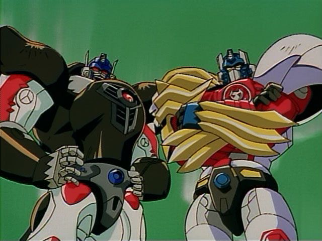 Optimus Primal and Lio Convoy from the Beast Wars II movie.