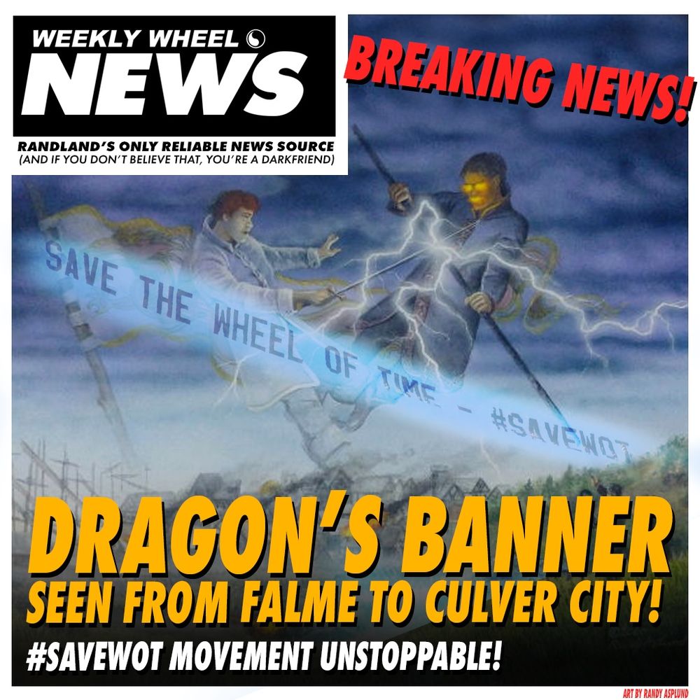 two men fighting in clouds with #saveWoT in front on a sky banner 