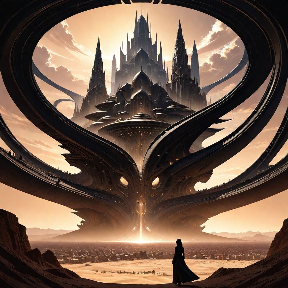 "An innovative, ultra-modern architectural marvel stands tall in Alien Embedded Riyadh, blending cutting-edge technology with traditional design elements. Set against a backdrop of the desert and cityscape, the structure is illuminated with vibrant lights, embodying the city's ambitious vision for the future."

AlienEmbedded.Riyadh.SaudiArabia.33.SDA