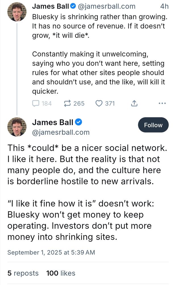 two concurrent posts from James Ball: 
