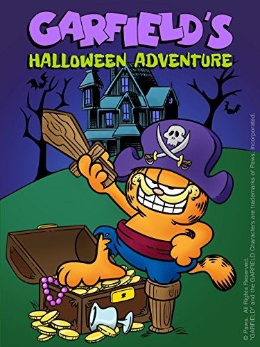 the cover art for Garfield's Halloween Adventure. Garfield is dressed as a pirate and wielding the first sword you get in the NES Legend Of Zelda
