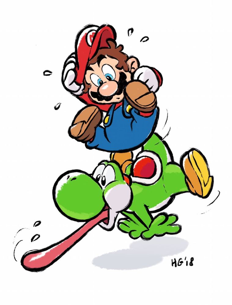 Mario and Yoshi!