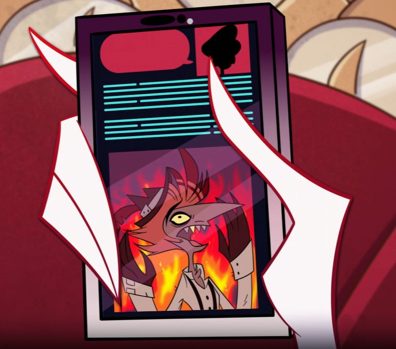rooster having a great time in the doomsday district on angel's phone