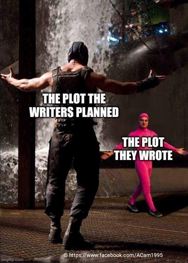 The plot the writers planned
bs 
the plot they wrote
