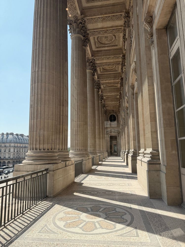 A colonnaded terrace at the Louvre.