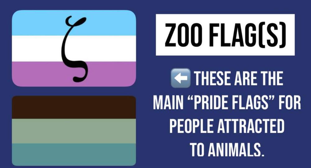 two variations of the zoophilia pride flag