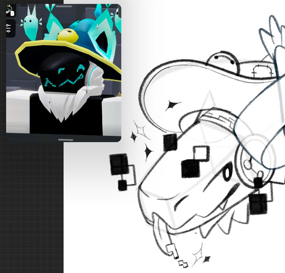 a drawing of my oc protogen TaekNiK on procreate 