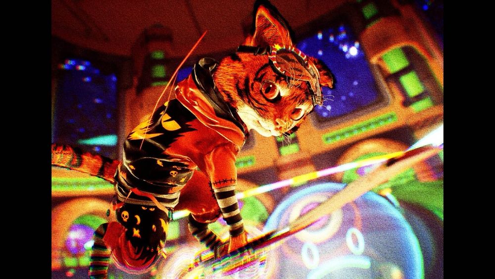 sick screenshot i took from Gori: Cuddly Carnage. featuring gori stylized in the air, wearing the halloween update clothes.