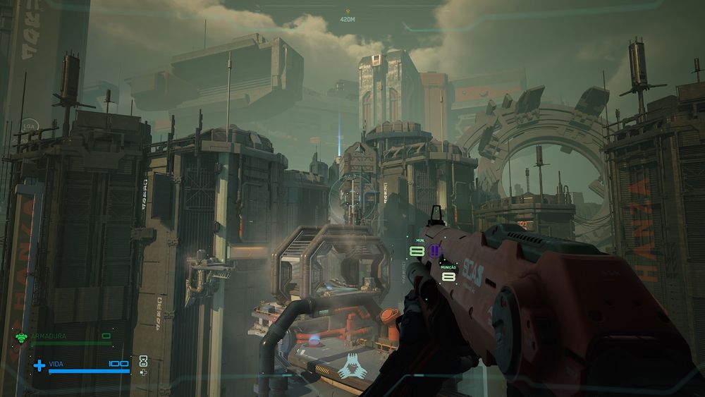 Uma imagem do jogo de tiro em primeira pessoa "Metal Eden"