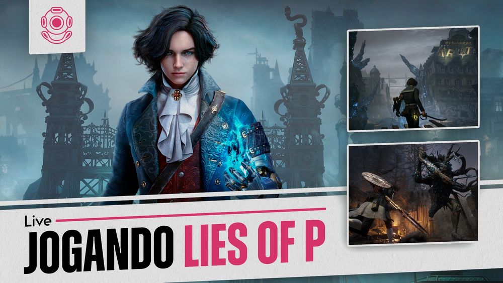uma imagem que diz "live - jogando lies of p"