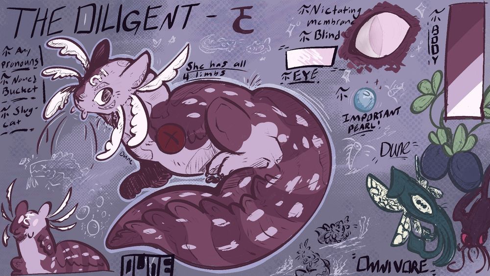 The diligent, a blind slugcat! colored lines version