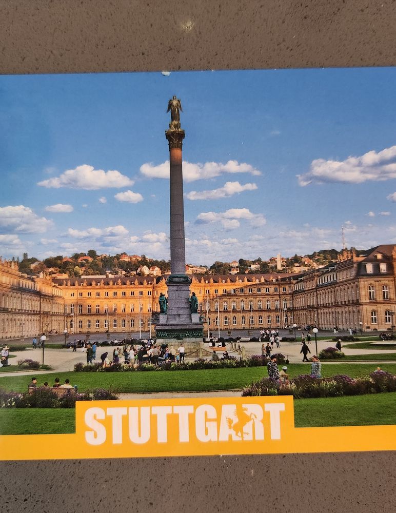Blue skies over Neues Schloss, a Rocco palace in Stuttgart, Germany