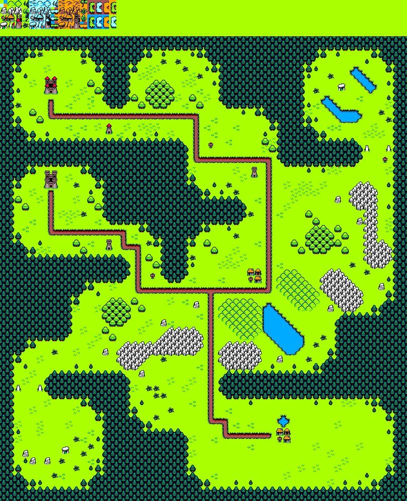 SMS-spec fantasy overworld or wargame mockup.
