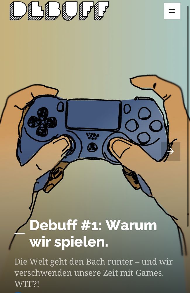 Titelseite der ersten Debuff-Ausgabe: Warum wir spielen.